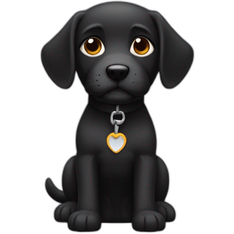 perro negro con  pelo desteñido en la parte superior emoji