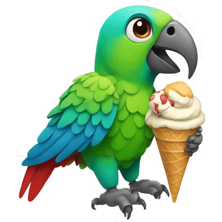 Parrot with ice cream  emoji