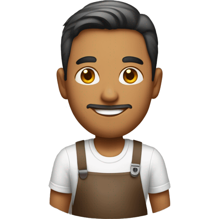 male barista with apron emoji