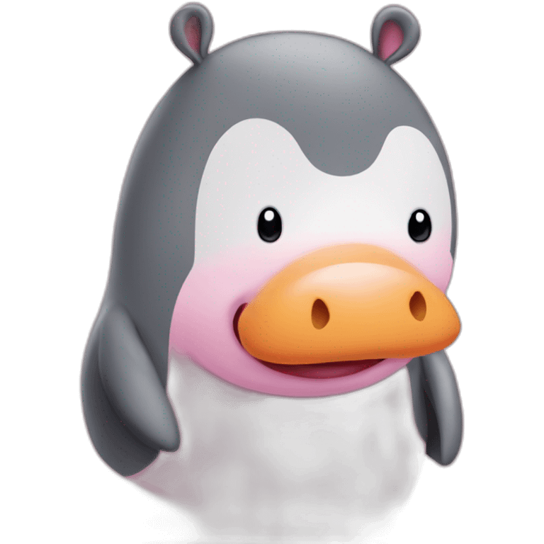 Hippo penguin Pink emoji