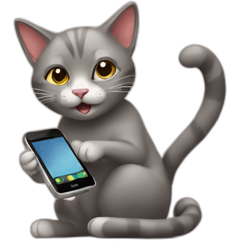 cat playing phone emoji