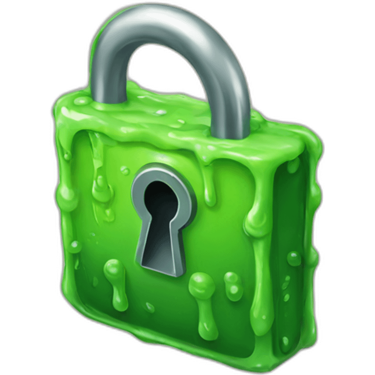 Lock with slime on it emoji