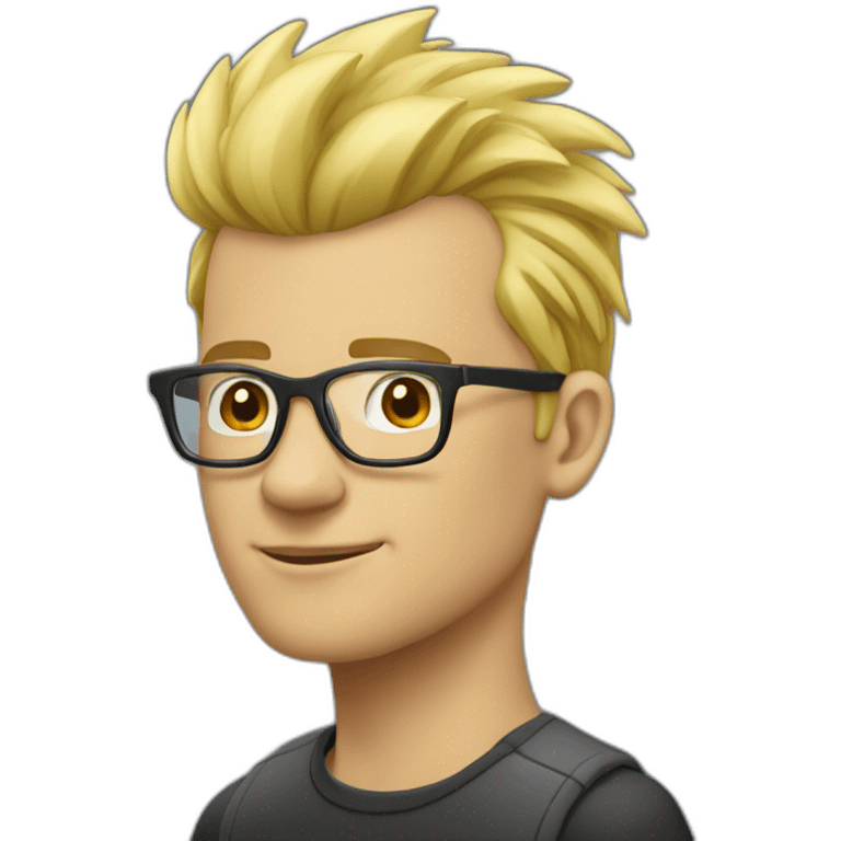 guy with glasses and blond mohawk emoji