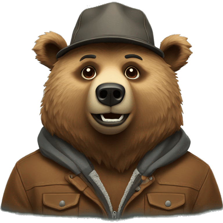 cool grizzly bear  emoji