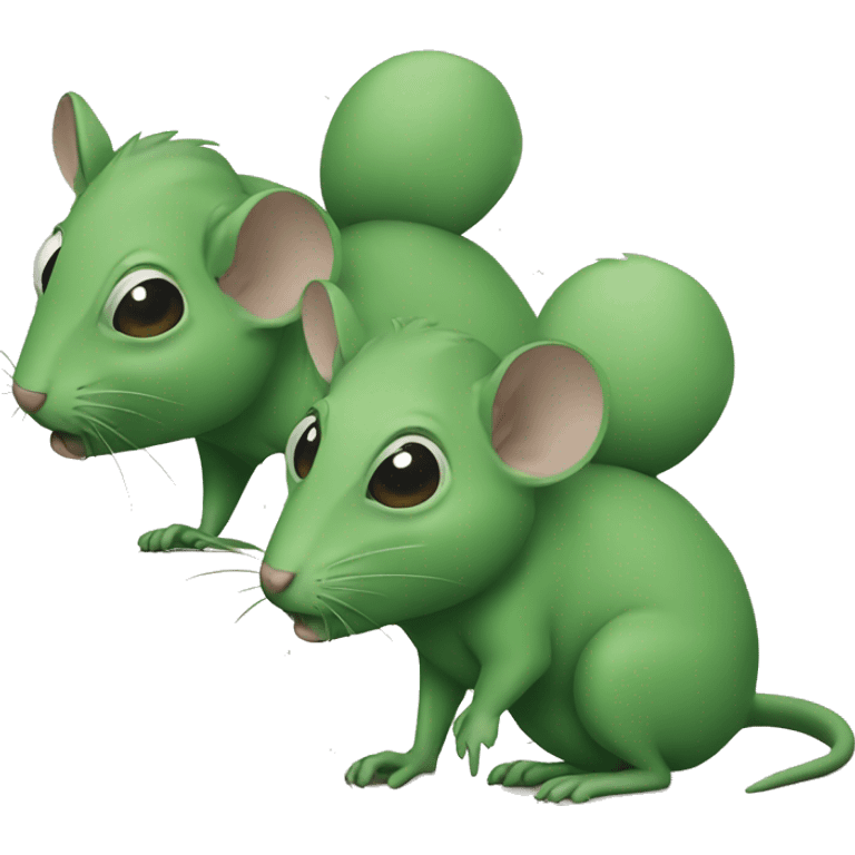 three green rats emoji