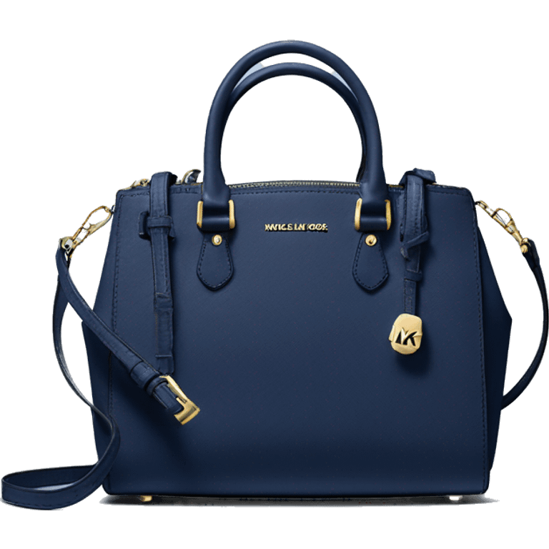 Realistic isolated navy blue michael kors satchel purse.  emoji