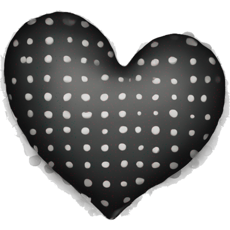 The heart is black with white spots emoji