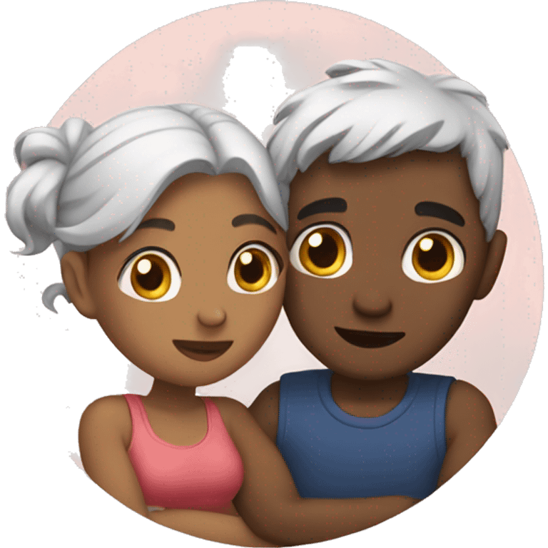 Couple cuddling emoji