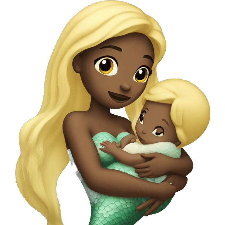 mermaid holding a baby emoji