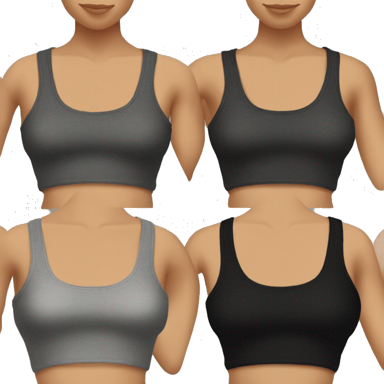 off black cropped tank top realistic soft textures no background emoji