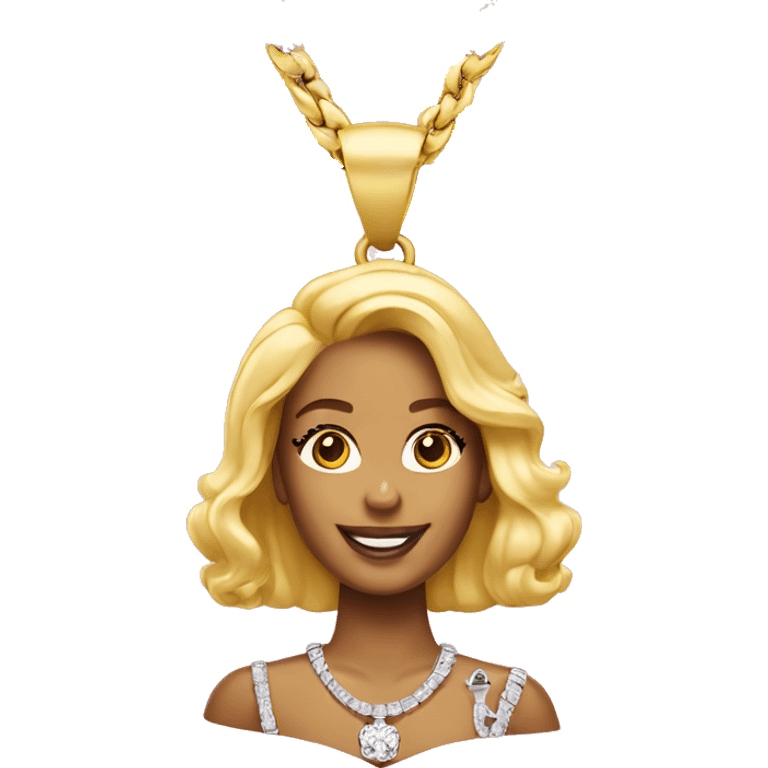 Necklace with Diamond Barbie pendant  emoji