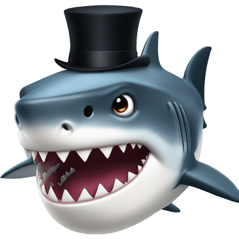 shark with black top hat emoji