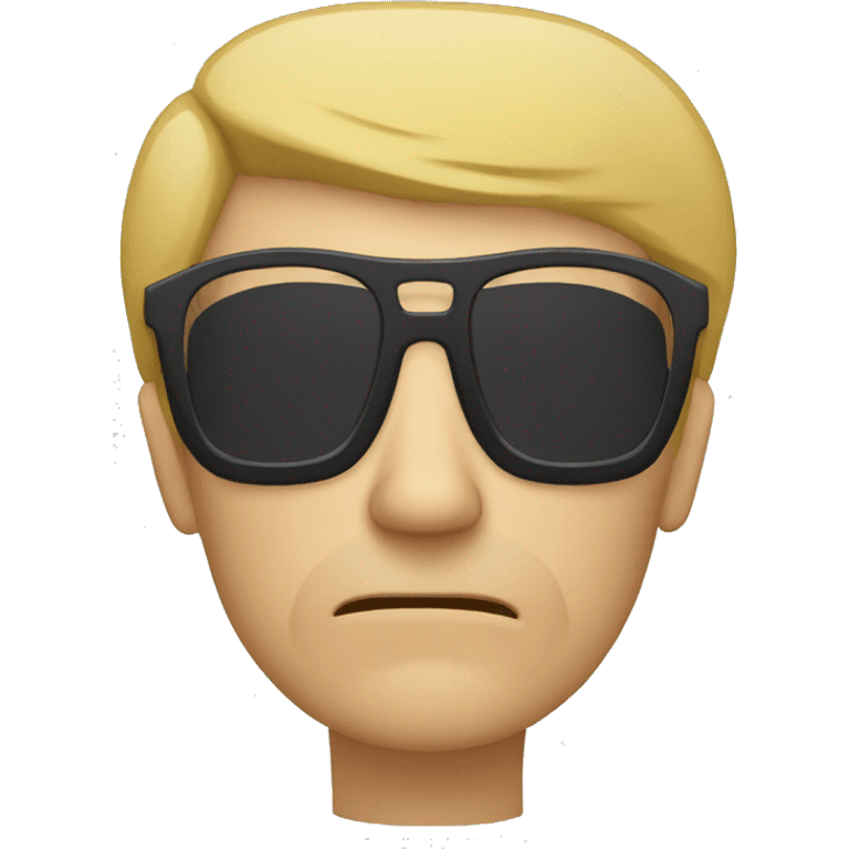 middle age man with blond short hairs and black glasses doing a facepalm emoji