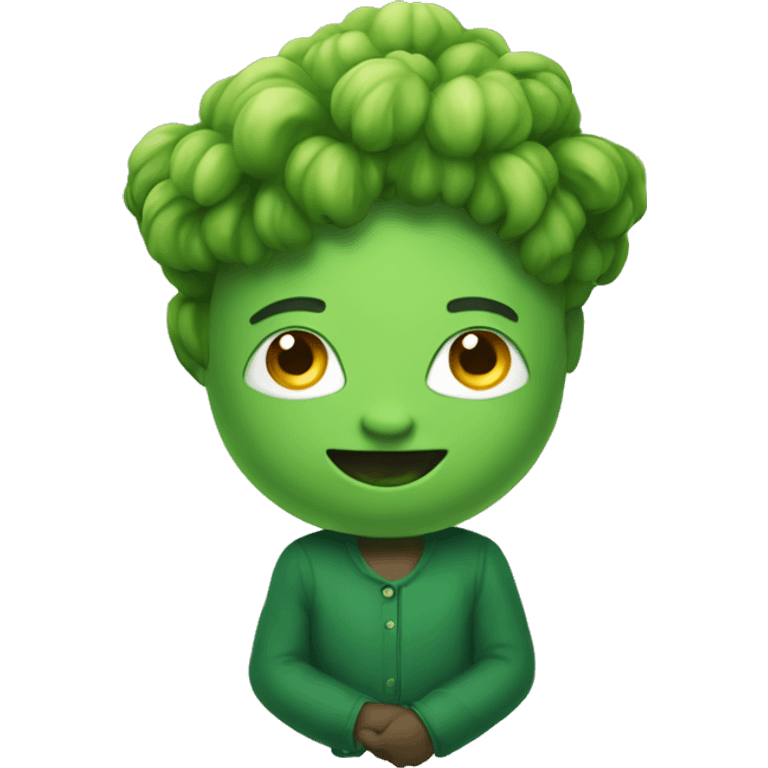 Godest holding green emoji