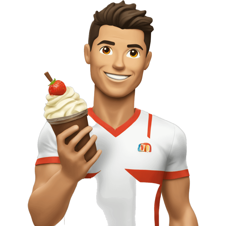 Cristiano Ronaldo con il gelato emoji