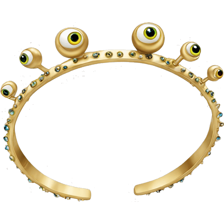 very thin gold bangle ring studded with eyeballs emoji