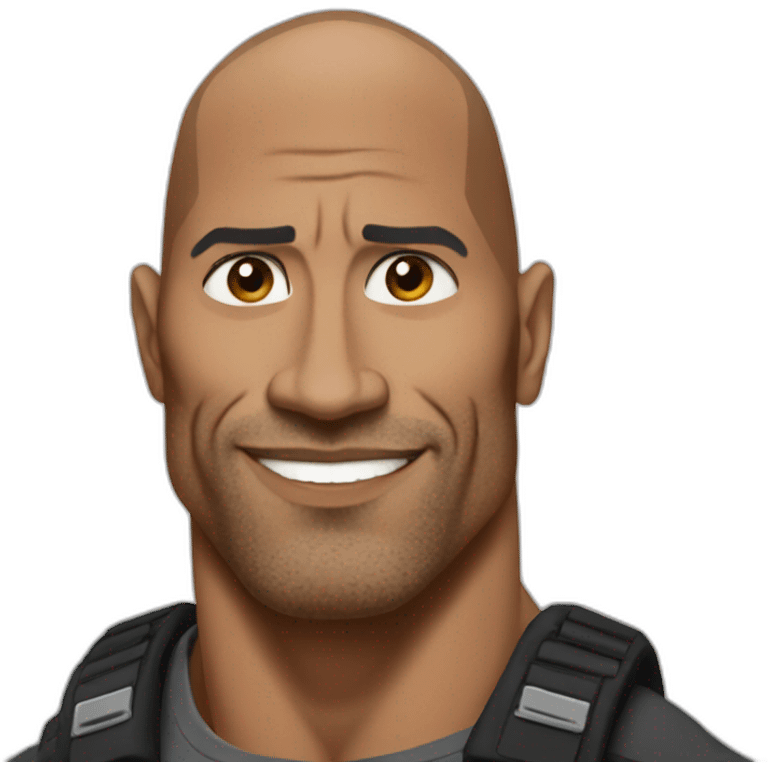 The rock as a rock emoji