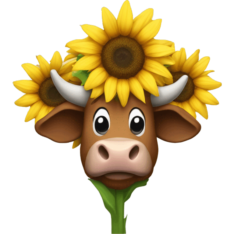 Highlander cow sunflower emoji