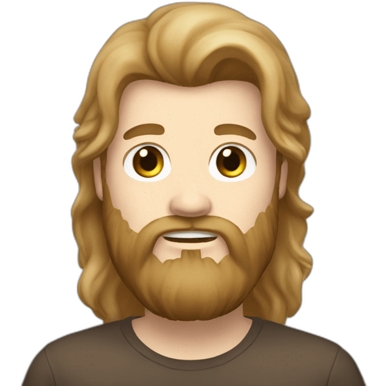 Steven Ellis white brown long hair beard chubby emoji