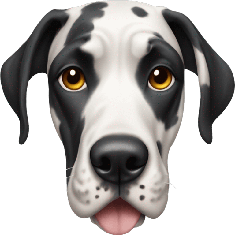 Harlequin Great Dane face  emoji