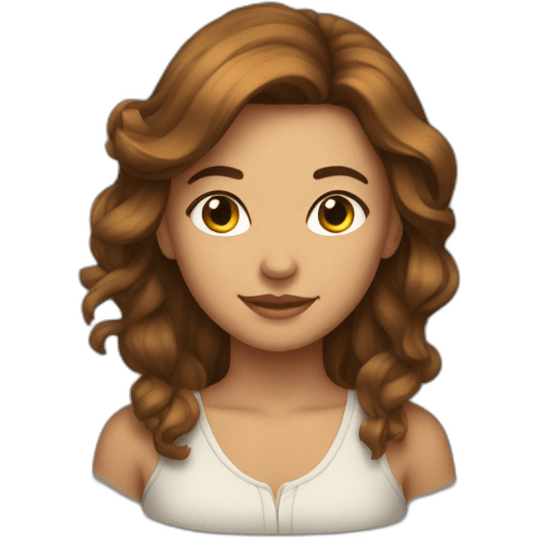 femme aux cheveux brun avec un chignion emoji