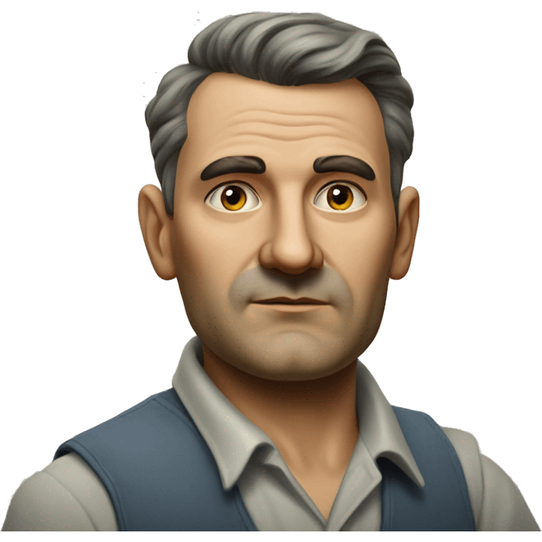 photorealistic serious soviet worker 1950 emoji