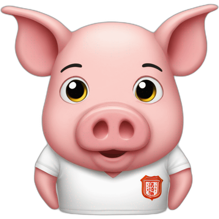 Pig with sevillafc t-shirt emoji