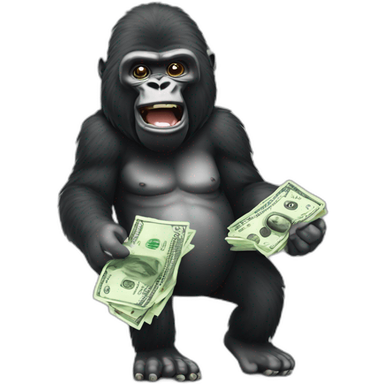 gorilla with cash emoji