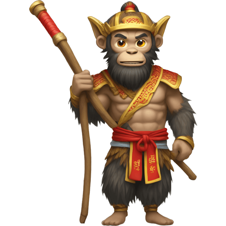 a wukong from china with pole emoji