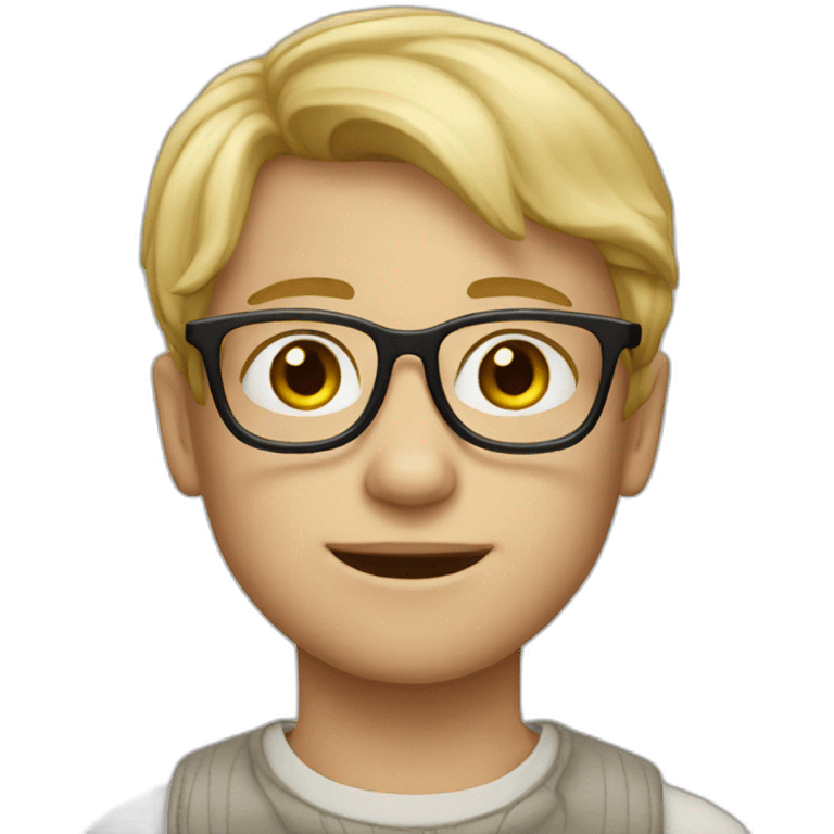 Blond boy with glasses and freckles  emoji