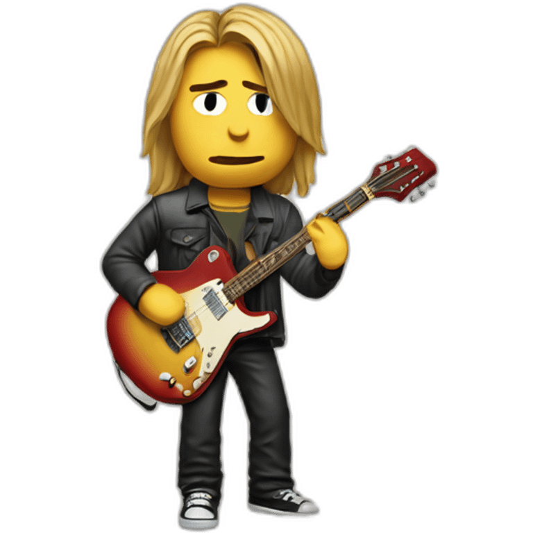 Curt cobain with guitar emoji