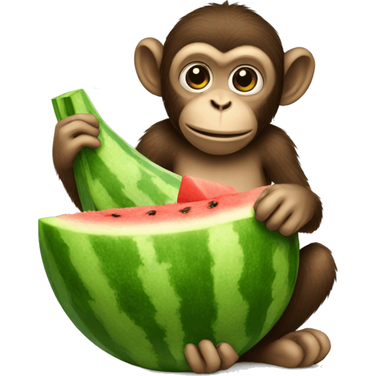 Monkey holding watermelon  emoji