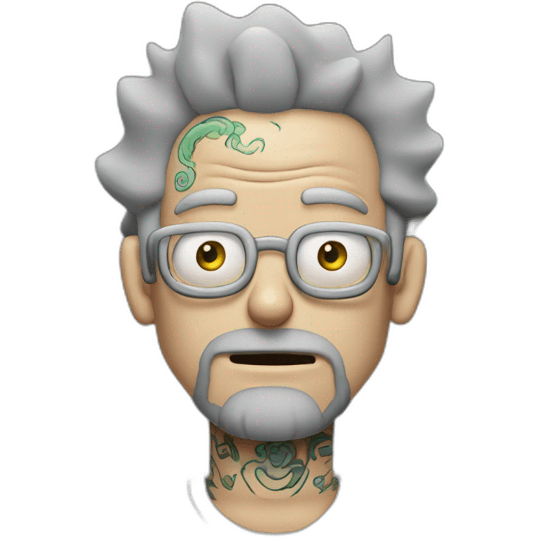 Tattooed man style Rick and Morty emoji