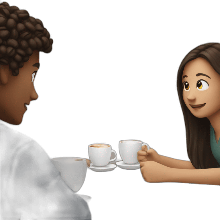 2 students meeting with coffee emoji