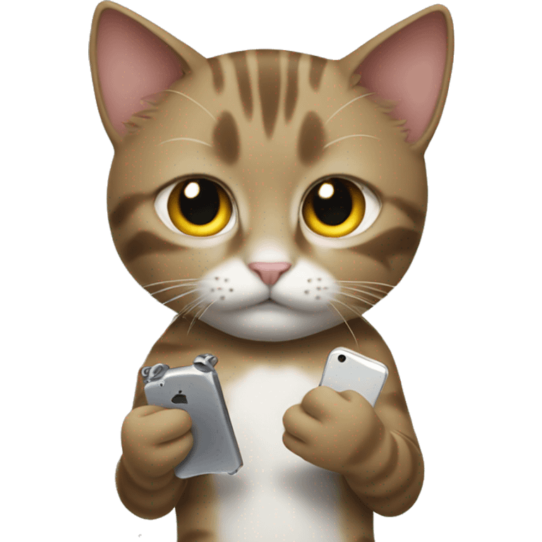 cat holding iphone 15 emoji