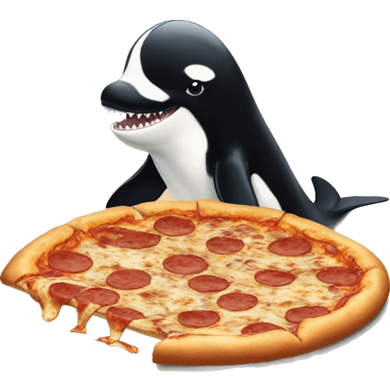 Orca calf eating pizza emoji