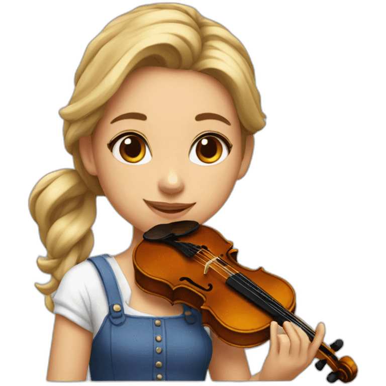 the girl with the paints and the violin emoji