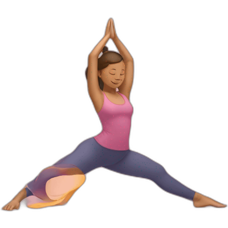 a girl doing yoga emoji