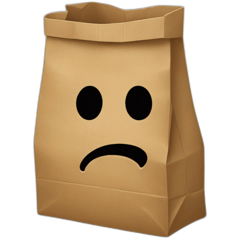 a person hiding their own head into a paper bag emoji