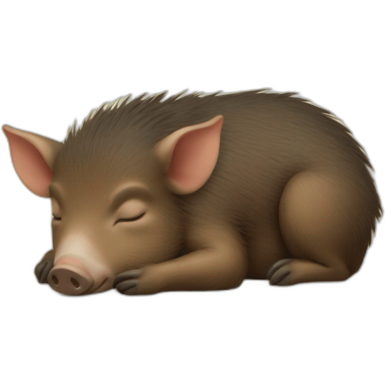 Baby boar sleeping emoji