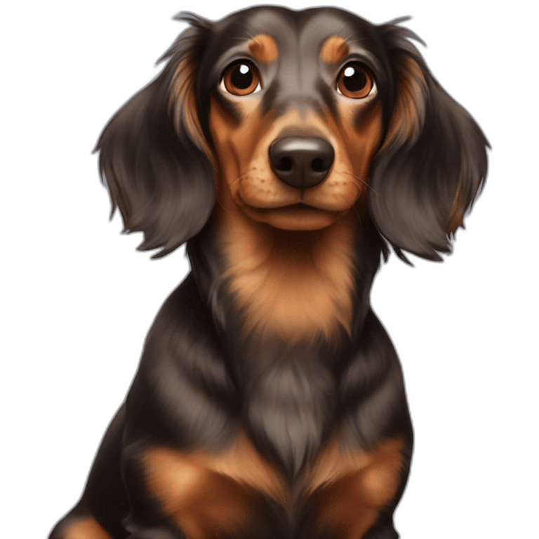 dachshund long haired proud emoji