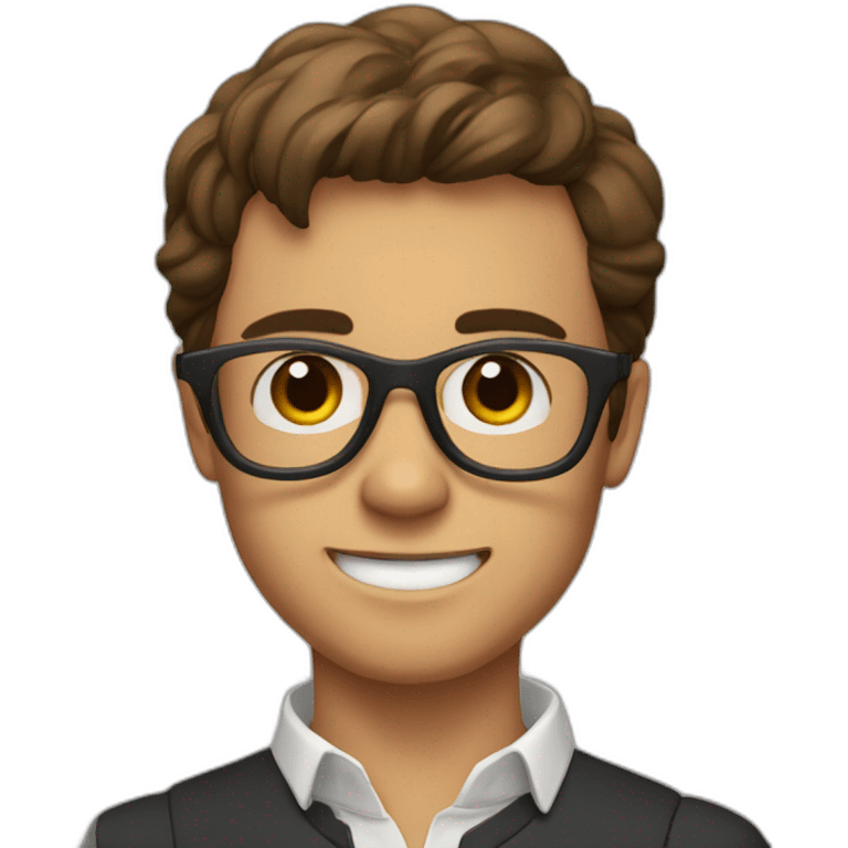 Classy brown-haired, bitter, bespectacled young man throwing grapes emoji