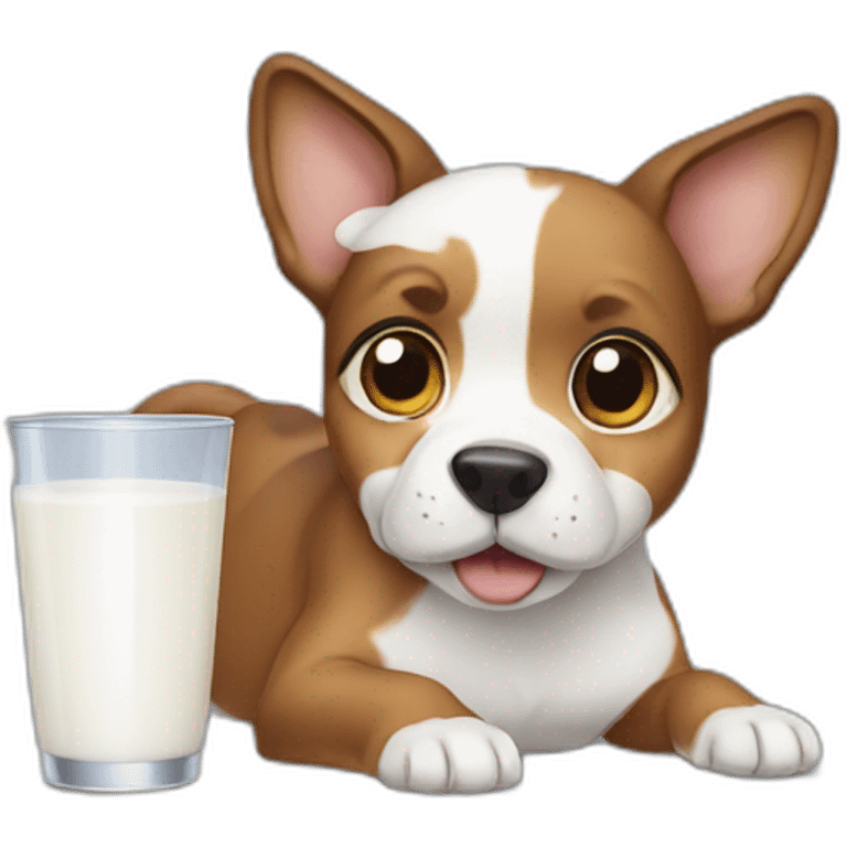 Dog drink milk  emoji