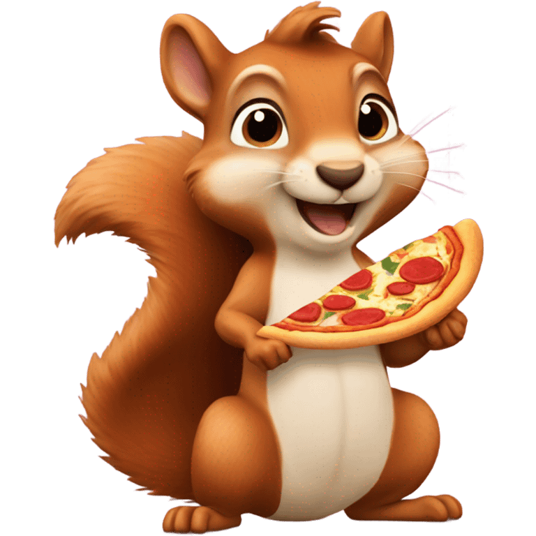 Squirrel eating pizza emoji