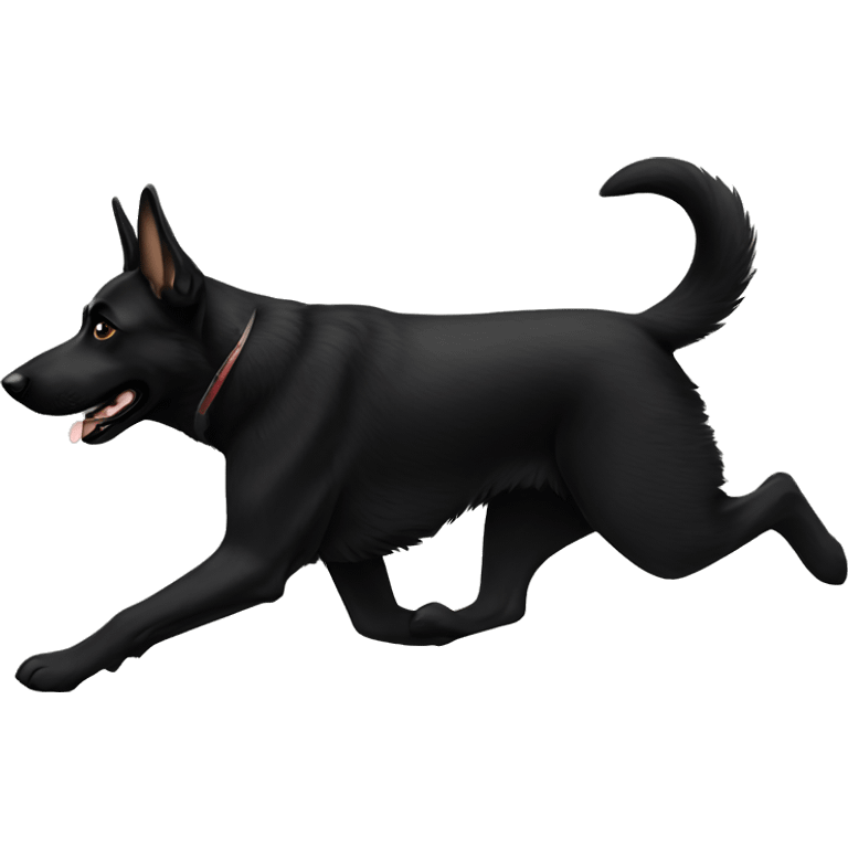 Black german shepherd running emoji