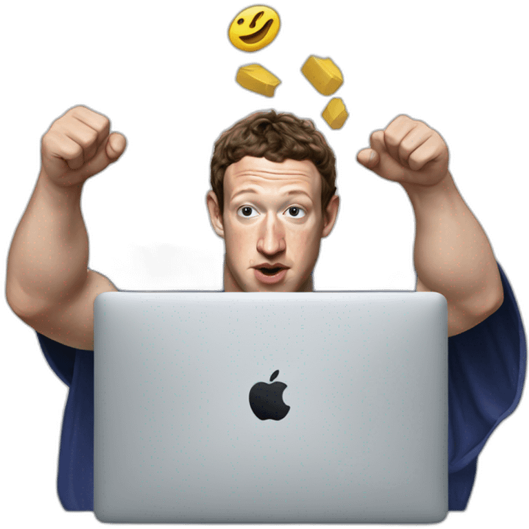 mark zuckerberg punching a macbook emoji