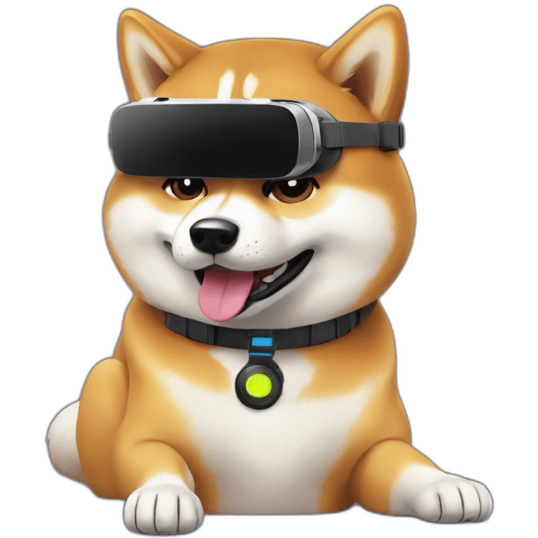 Shibainu enjoying VR GAME emoji