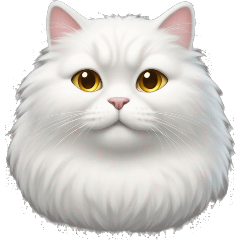 White cat fluffy fat emoji