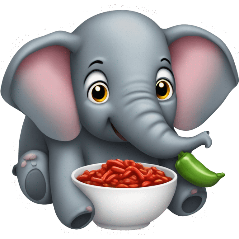 Elephant eat chili emoji