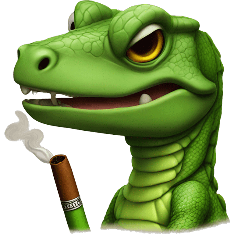 Reptile smoking cigar emoji